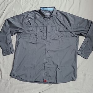 Huk Button Down Long Sleeve Lightweight Shirt Men's XL Fishing Shirt